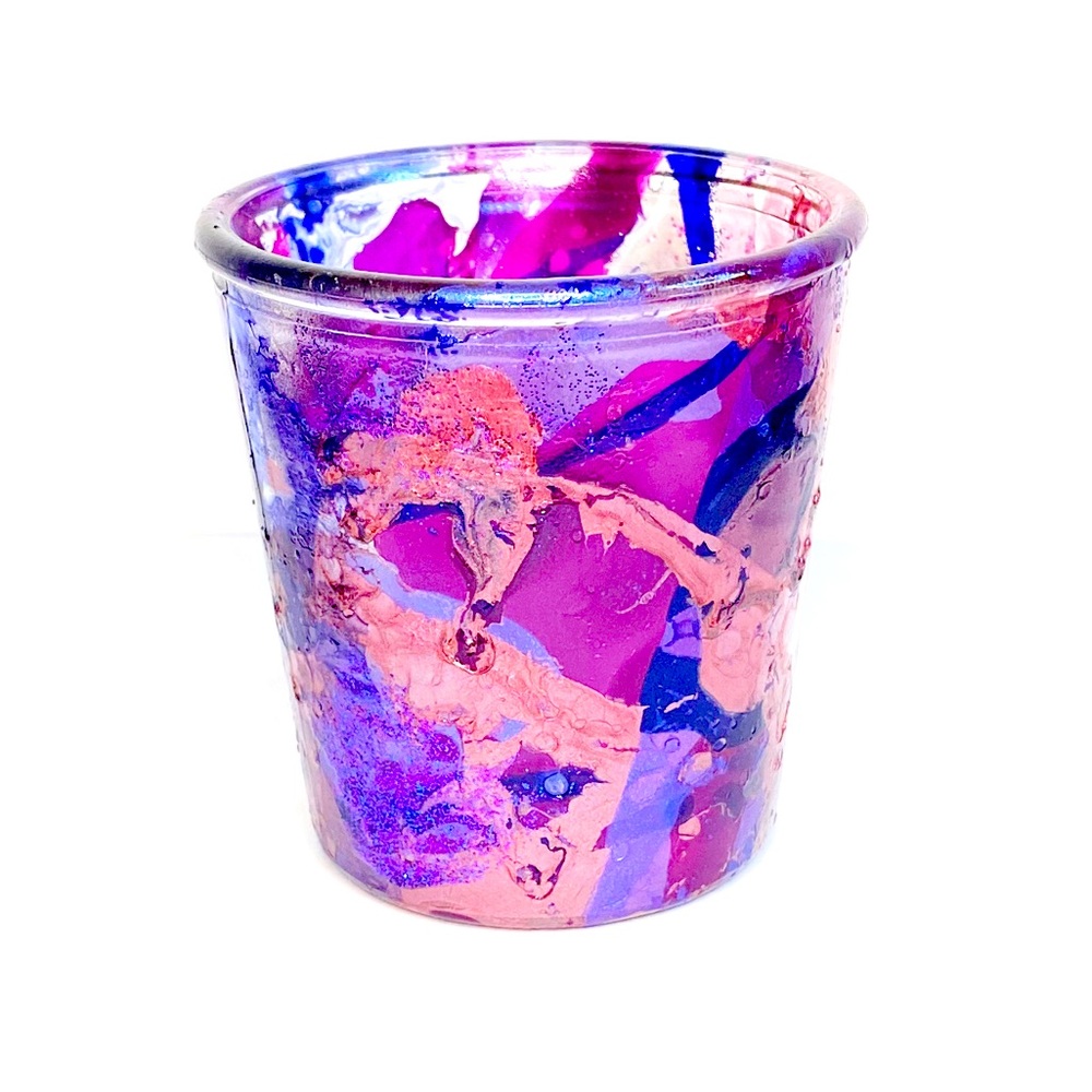 Marbled Colorful Votive Candle Holder Handmade